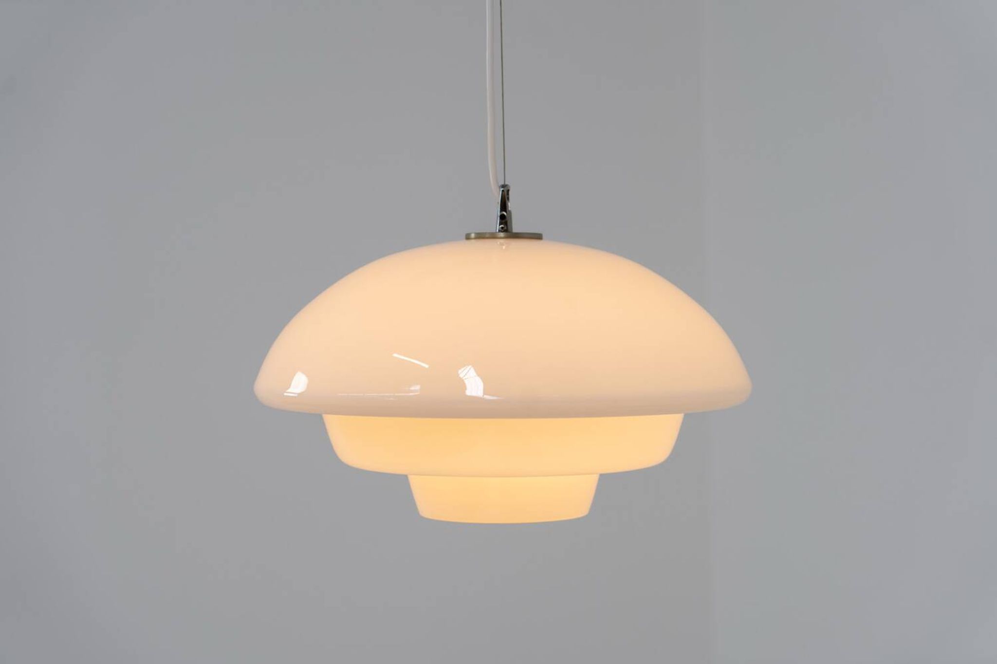 Mid-century glass pendant light (Denmark, 1970s).