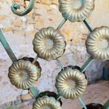 Screen, Art Deco wrought iron with floral decorations circa 30's