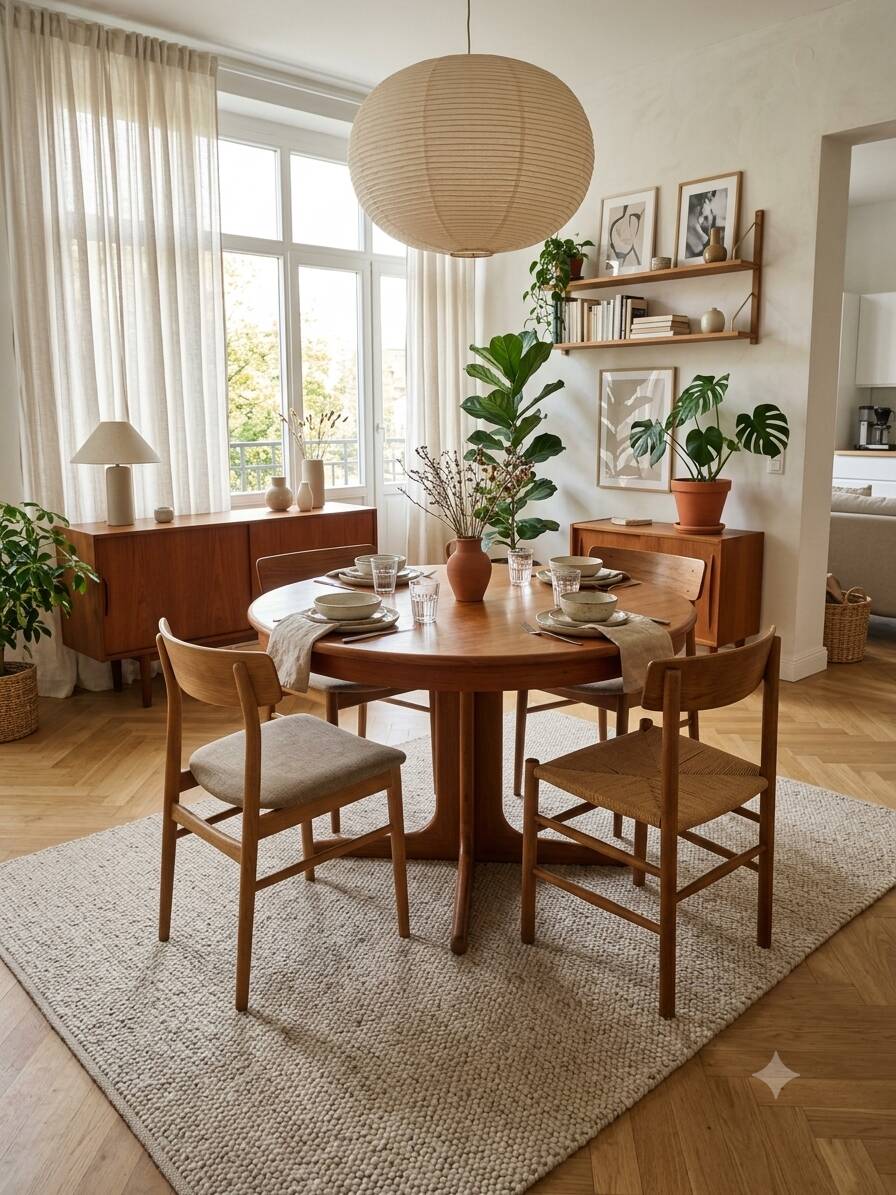 Table Baumann extensible en teck des années 60