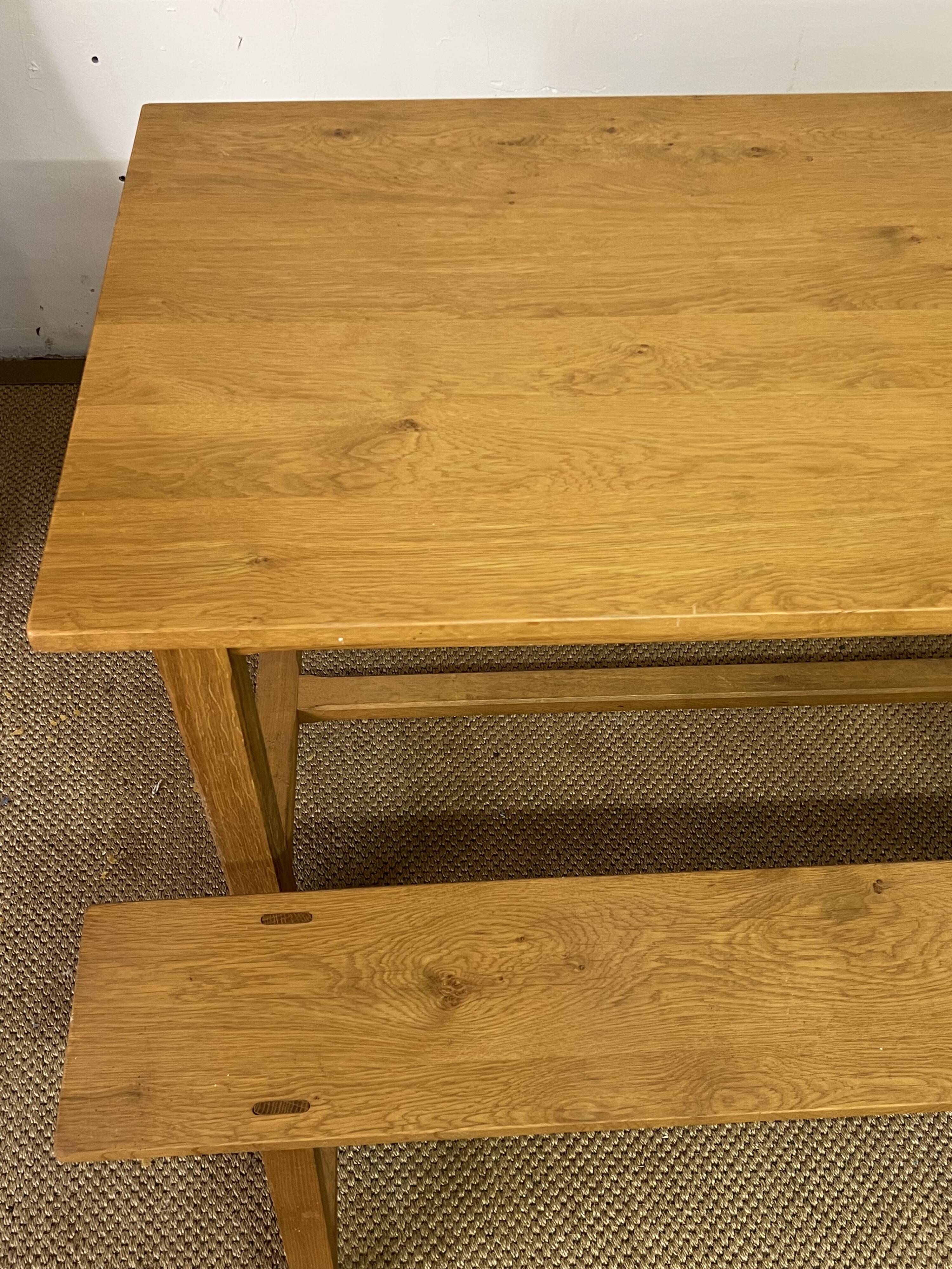 Solid oak farm table and benches