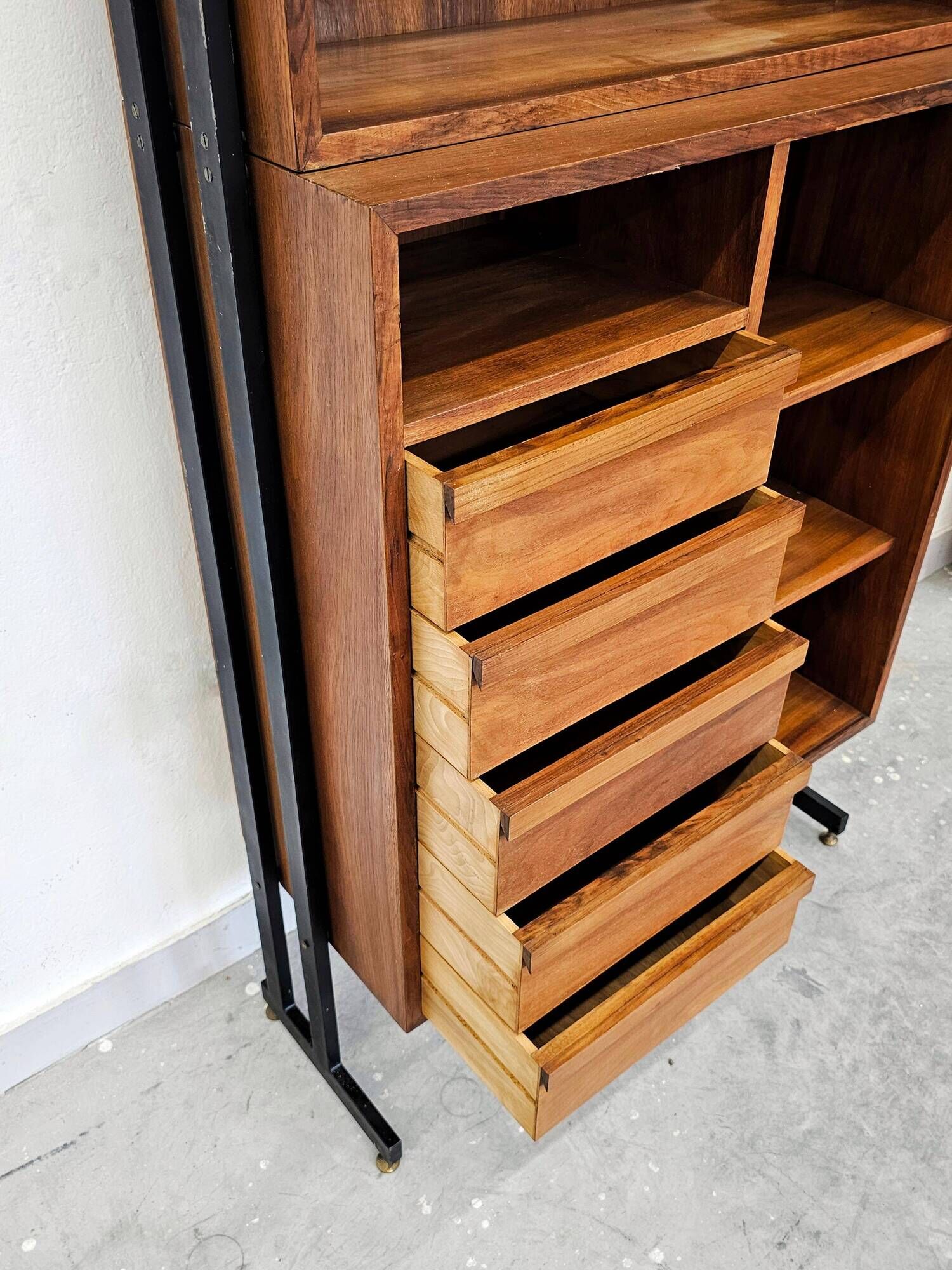 Mid Century Modern Walnut Library 1960s