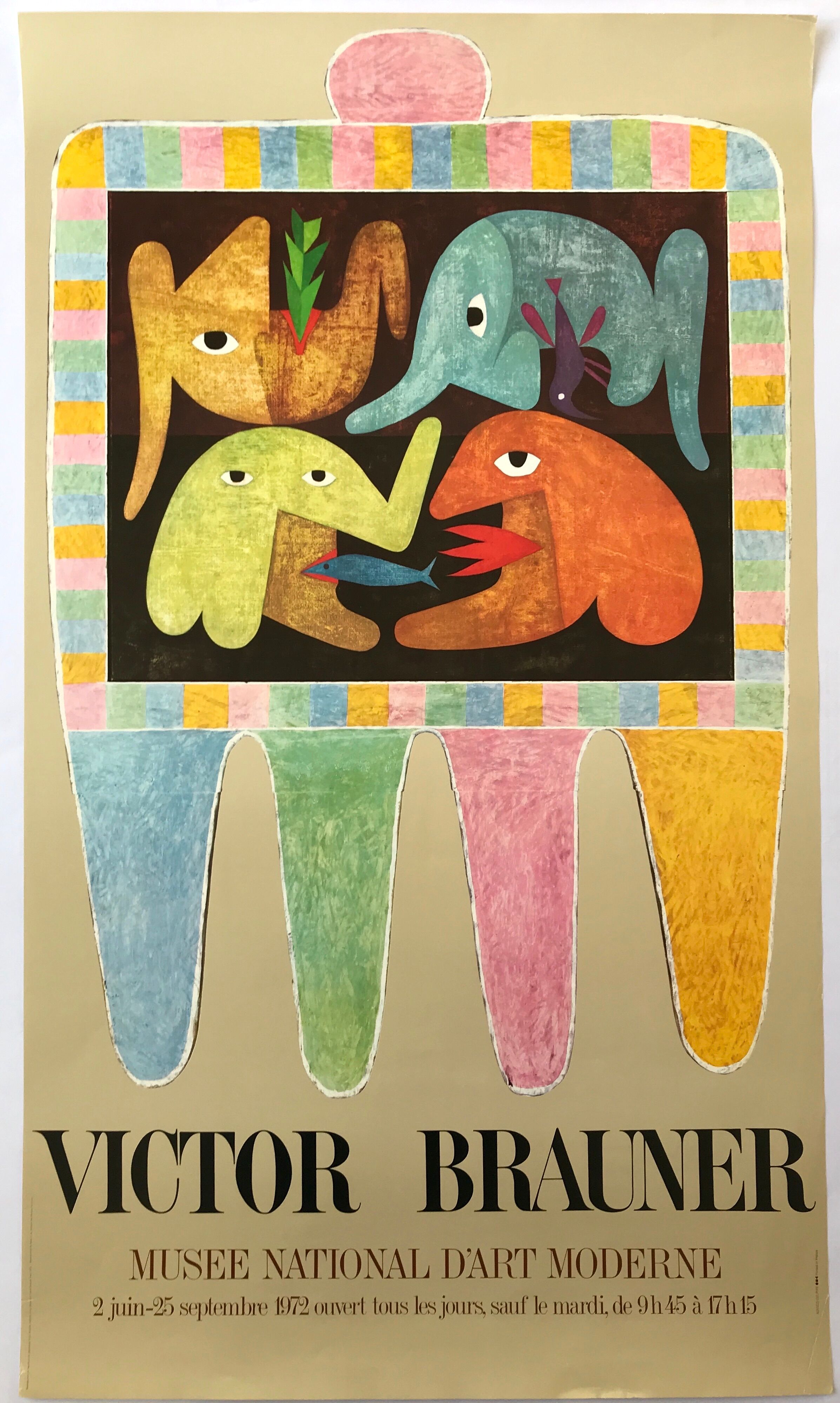 Exhibition poster by victor brauner musée national d'art moderne, 1972