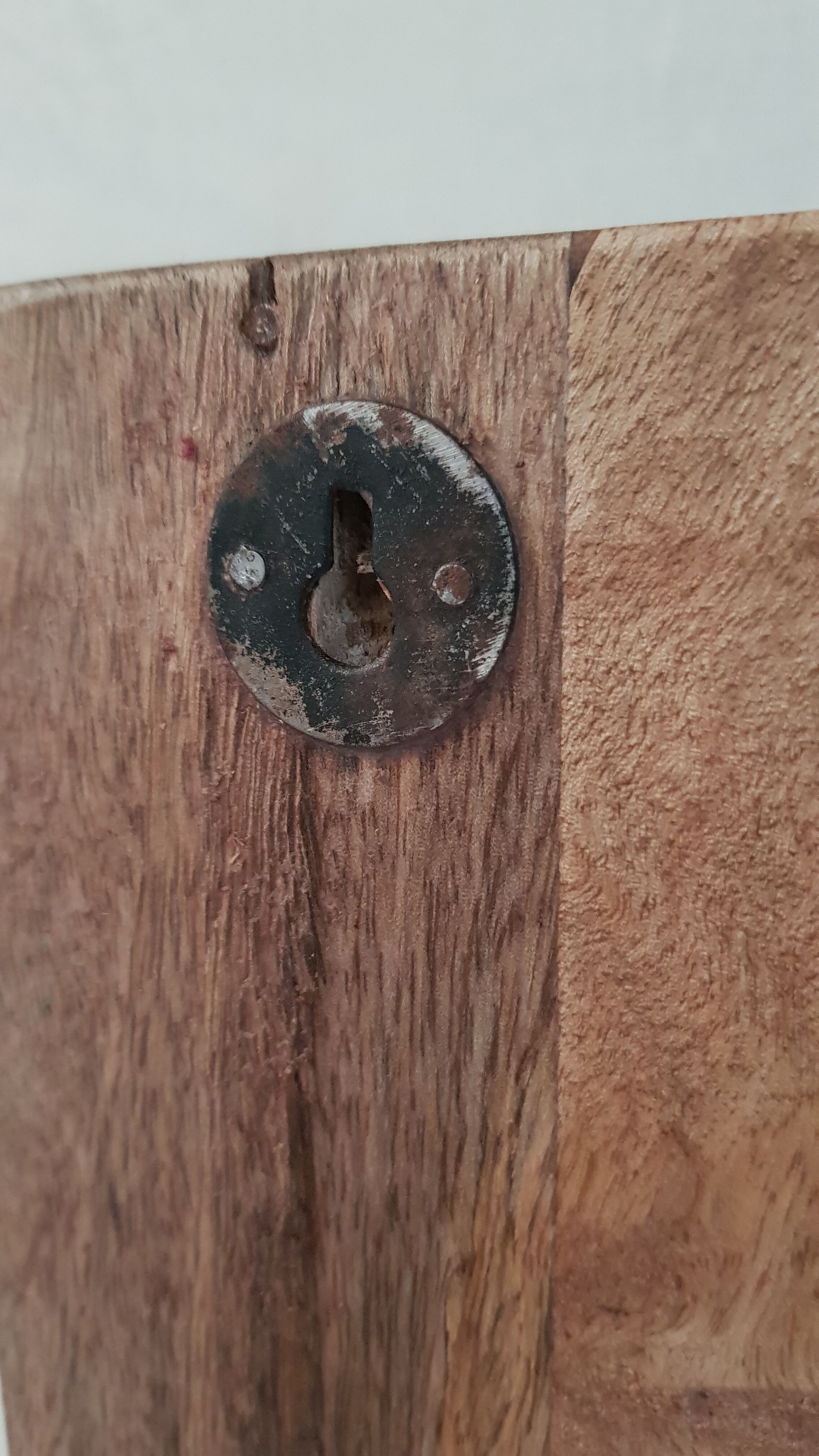 Wall shelf 3 shelves + 4 hooks cast iron polychrome wood