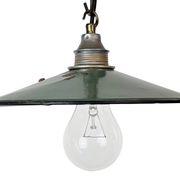 Lumière émaillée verte industrielle, années 1950