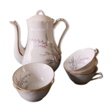 Lot service 4 cups and a porcelain coffee maker
