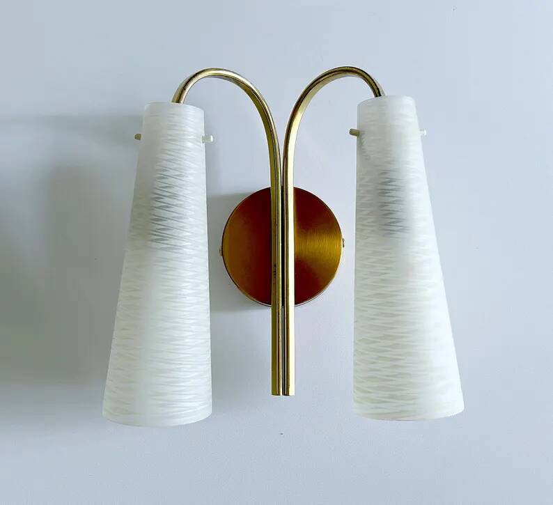 Vintage Italian Glass Sconce, 1960s