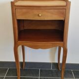 Solid cherry bedside table - Louis XV style - Signed DR