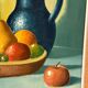 Original Swedish Oil on Canvas – 'Still Life with Fruits and Jug', Unknown Artist – Signed – Vintage and Framed – 52 × 44 cm (20.4" × 17.3")