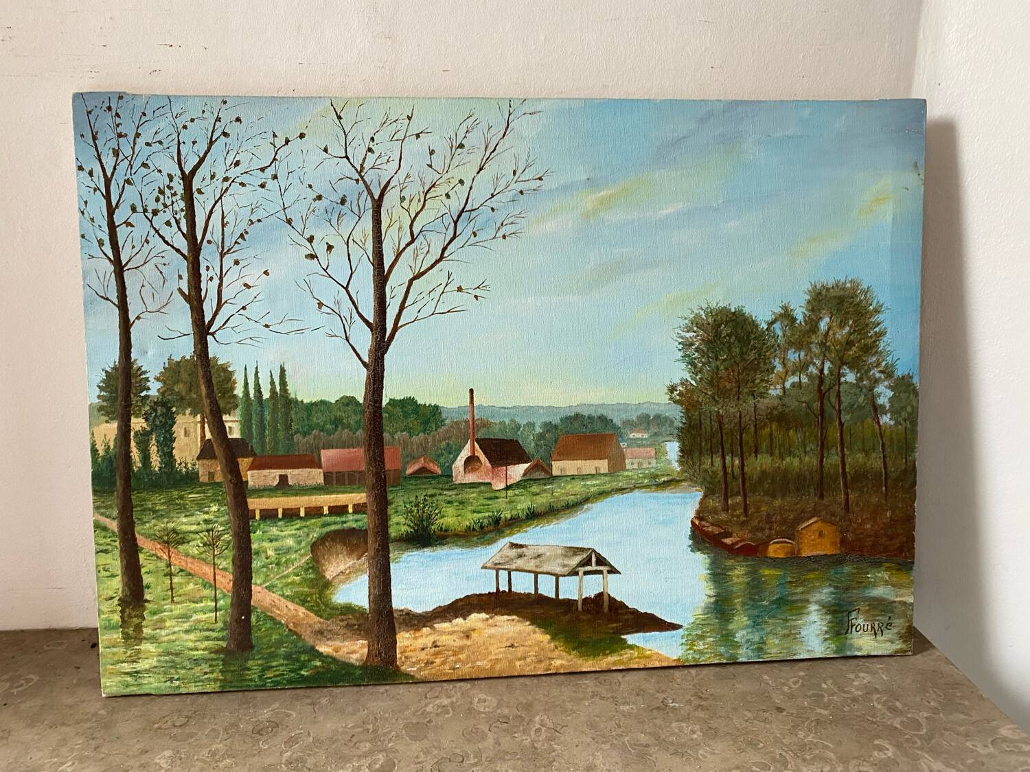 Naive landscape sign of the 20th century