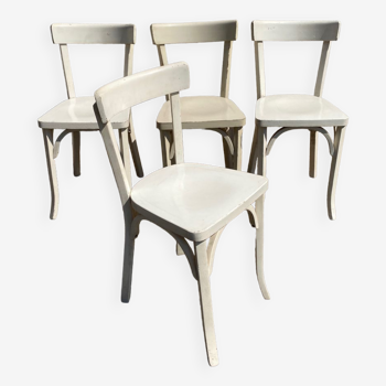 Set de 4 chaises bistrot blanches