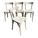 Set of 4 white bistro chairs