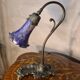 bronze patinated cast iron lamp with painted shade 38x24 art nouveau style