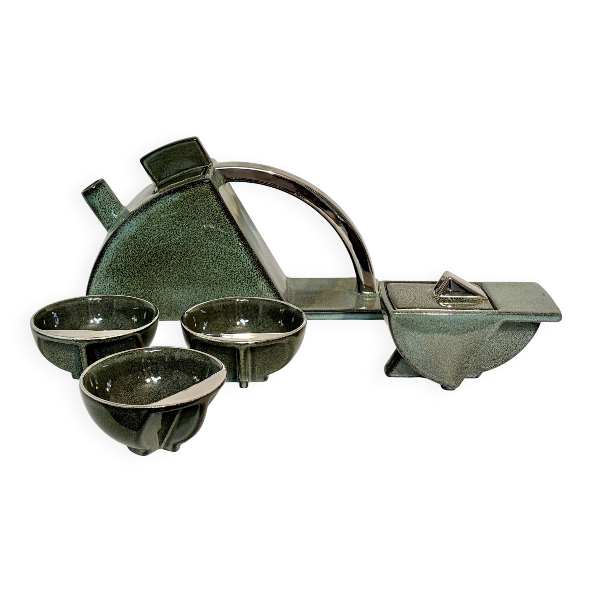 Tea set "Sextant", Yves Cordier, Studio Salins, 1980