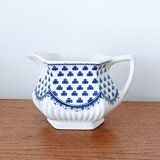 English blue and white milk jug, Adams of Brentwood English ironstone