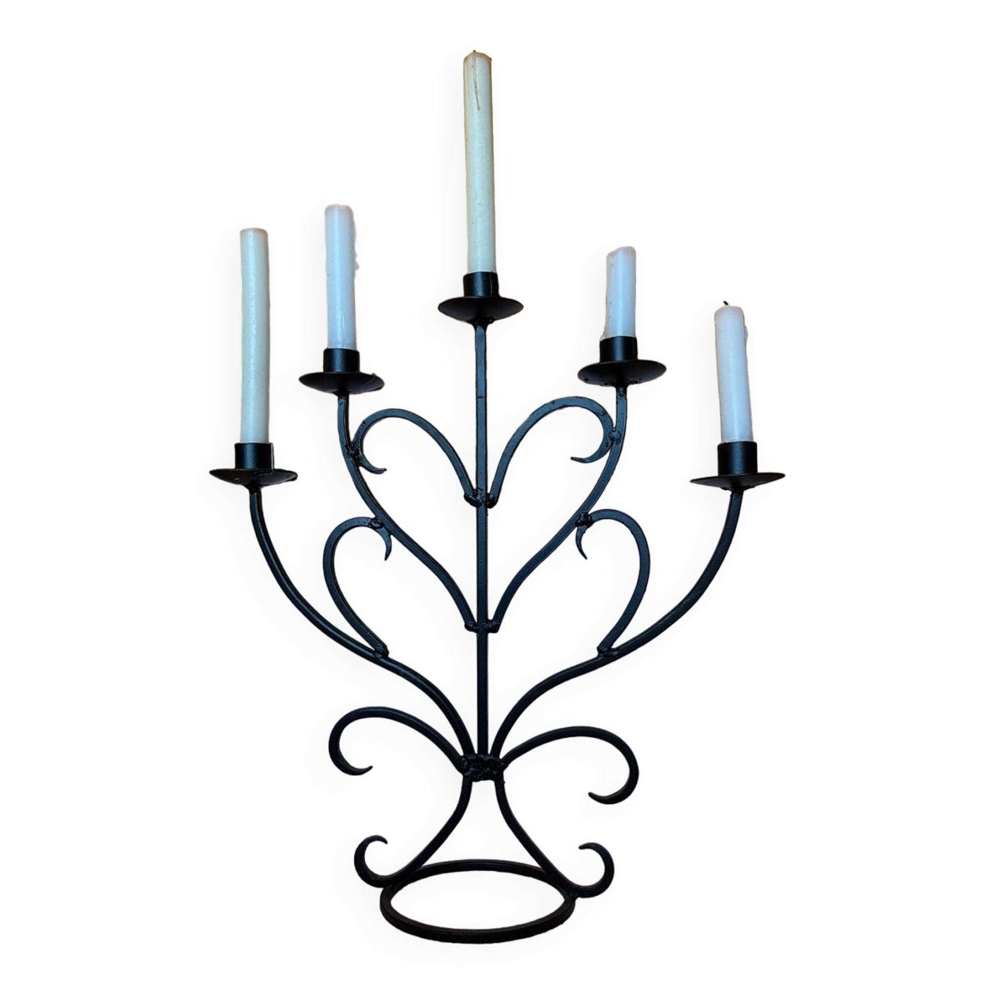 Metal heart candle holder 5 candles