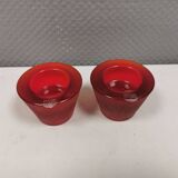 Reversible glass candlesticks with a conical shape for tealights or candles