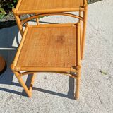 2 tables gigognes en rotin