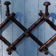 Wooden bistro coat rack with hat holder