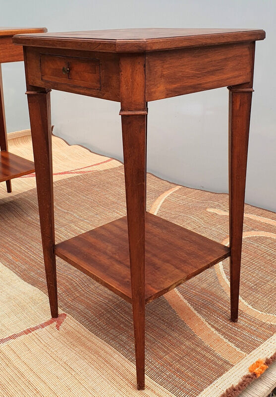 2 old bedside tables in marquetry