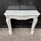 Louis XV style fireplace in Carrara marble