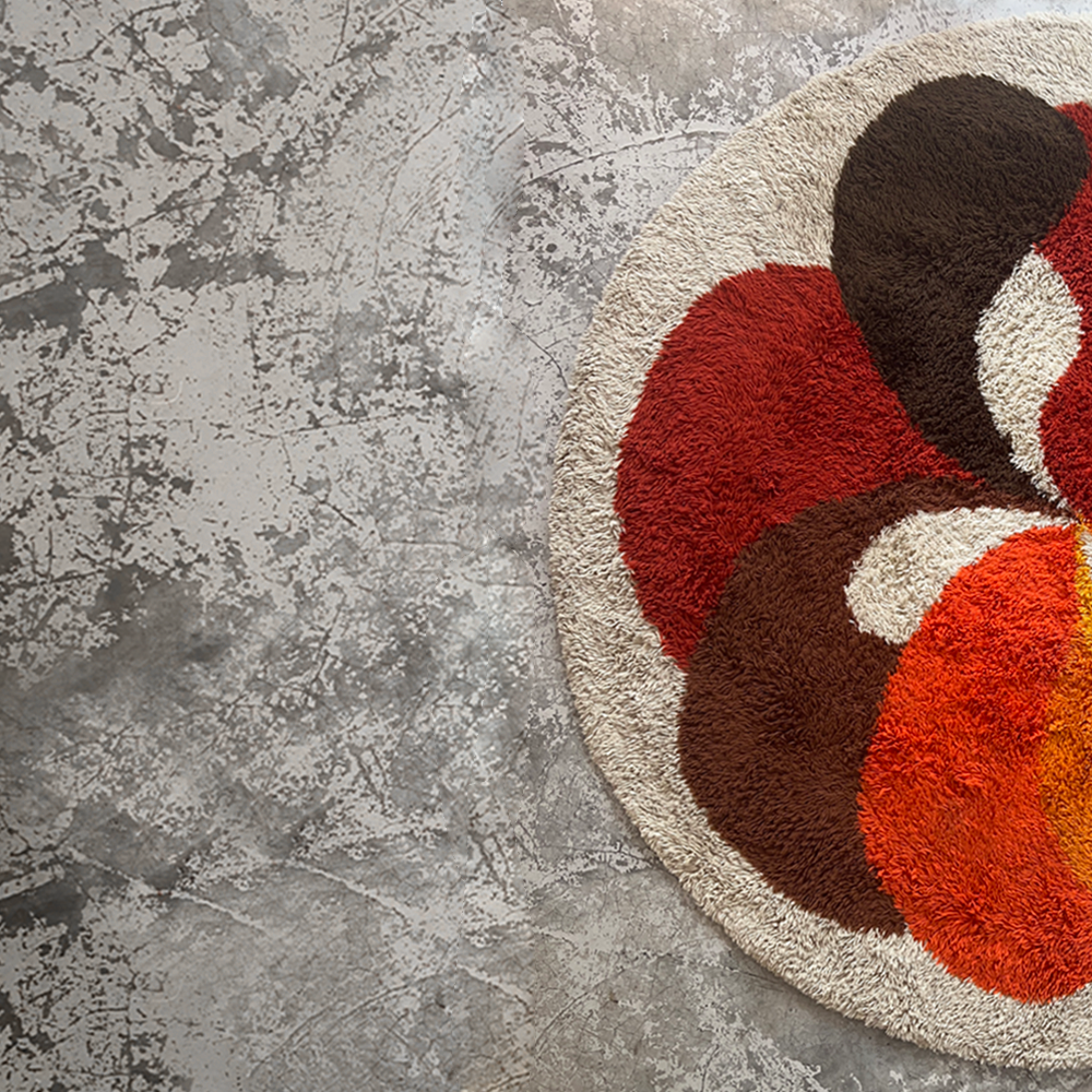 Psychedelic "Rya" carpet from Desso, Netherlands 70s.