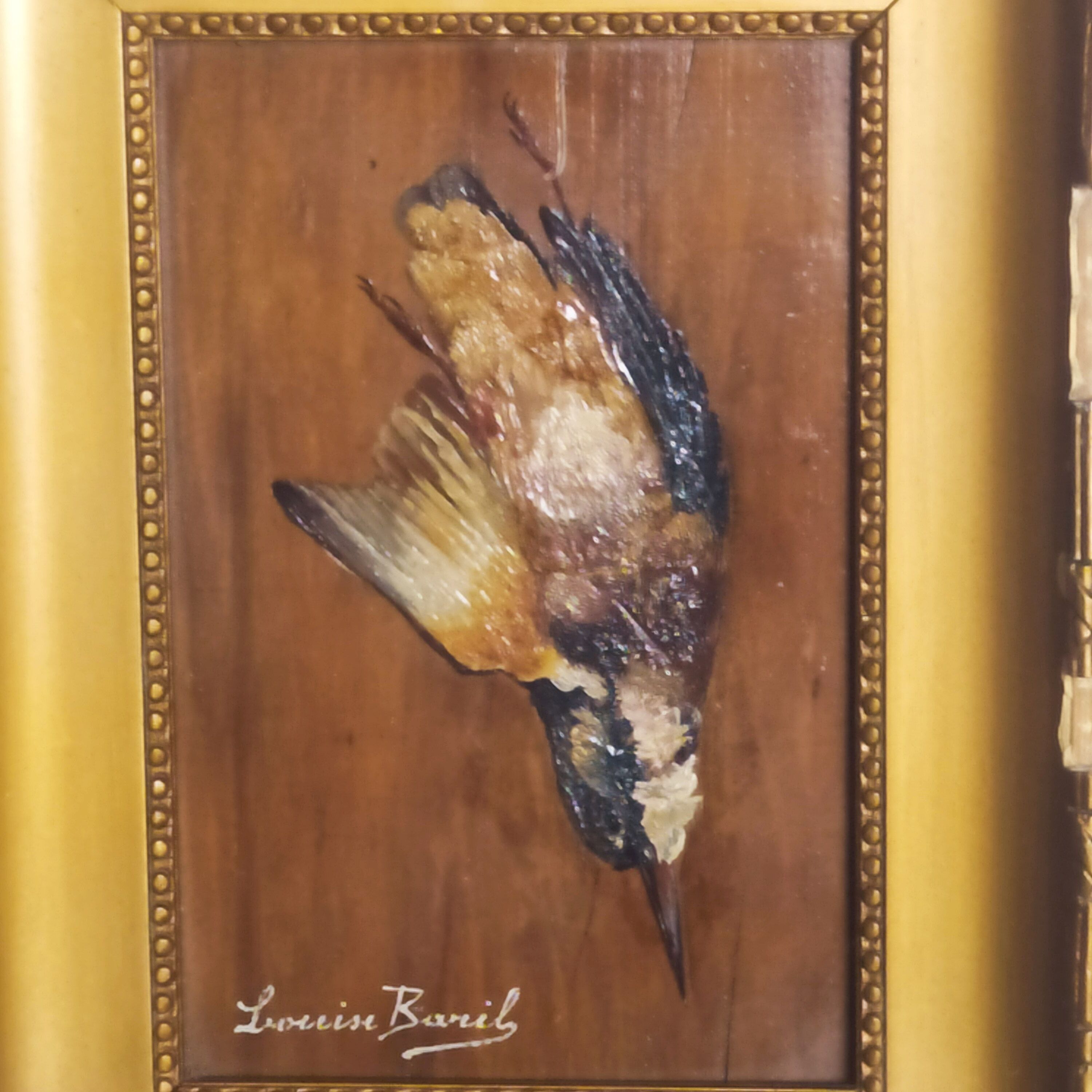 Still Life with a Bird by Louise Baril XIXth Bordeaux painter