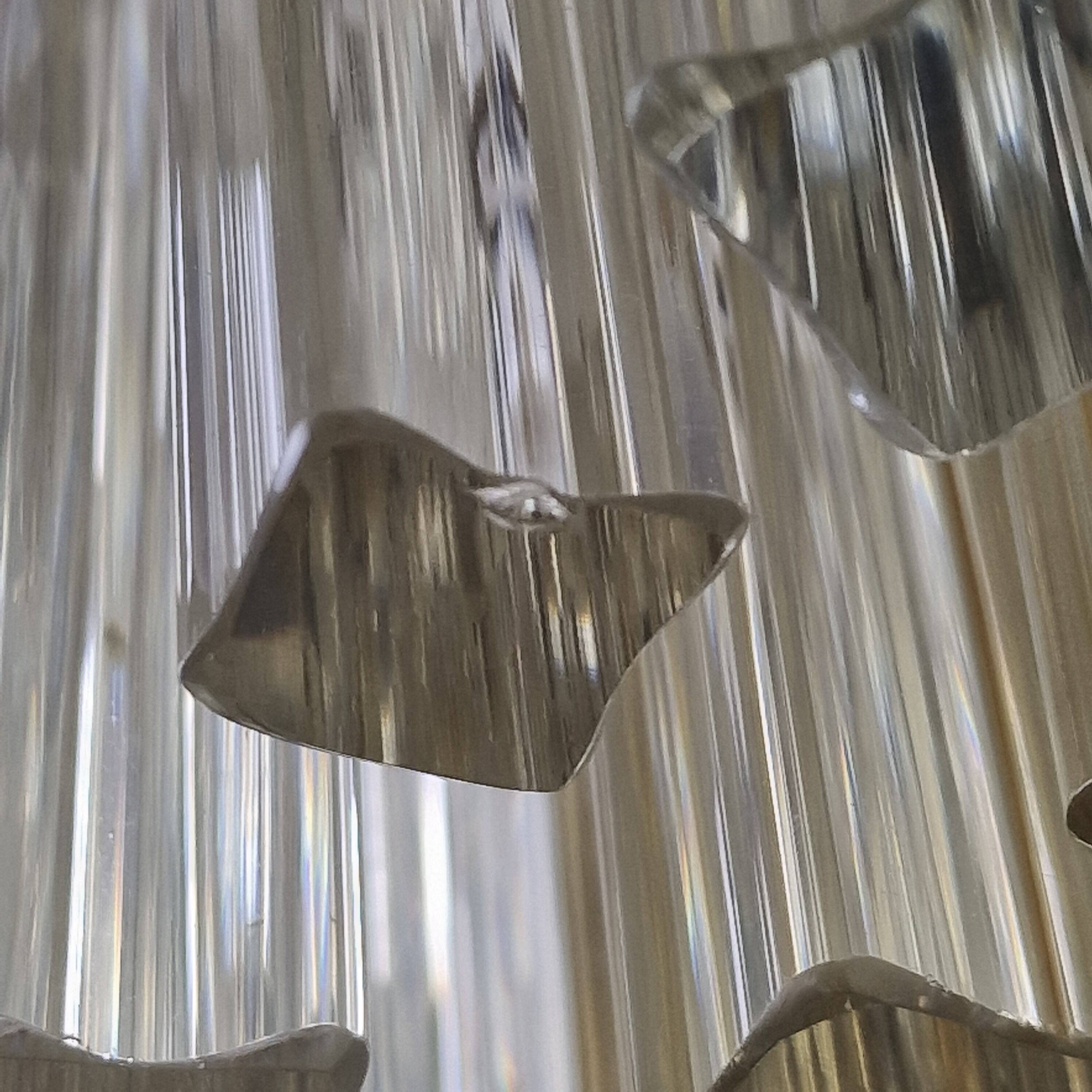 Venini Murano Glass Chandelier 85 Hand-Blown Quadriedri Prisms, 1960's
