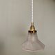 Vintage art deco frosted glass tulip pendant light