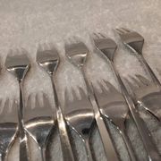 12 fourchettes à gateaux métal argenté orfèvre Ercuis Horizon 14,9cm