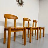 Set of 6 solid pine chairs, Scandinavian design, Reiner Daumiller