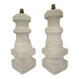 Albert Tormos pair of limestone lamp feet