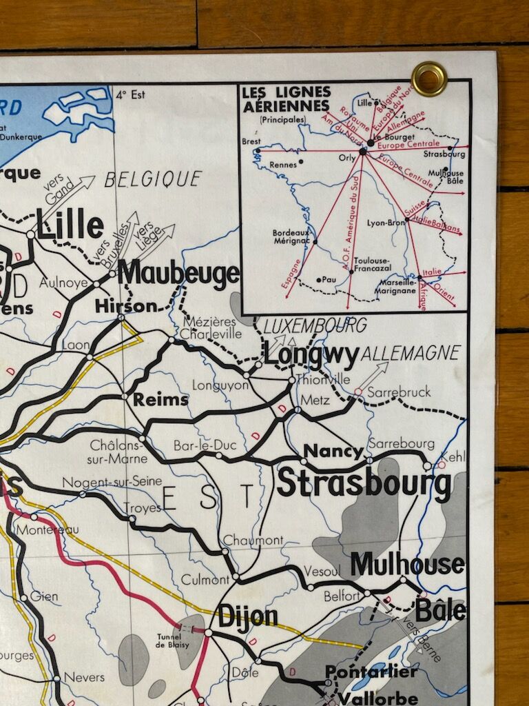 1964 School Map Railways of France