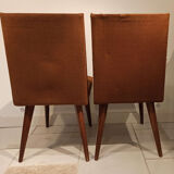 Pair of vintage chairs 1950s tweed and wood