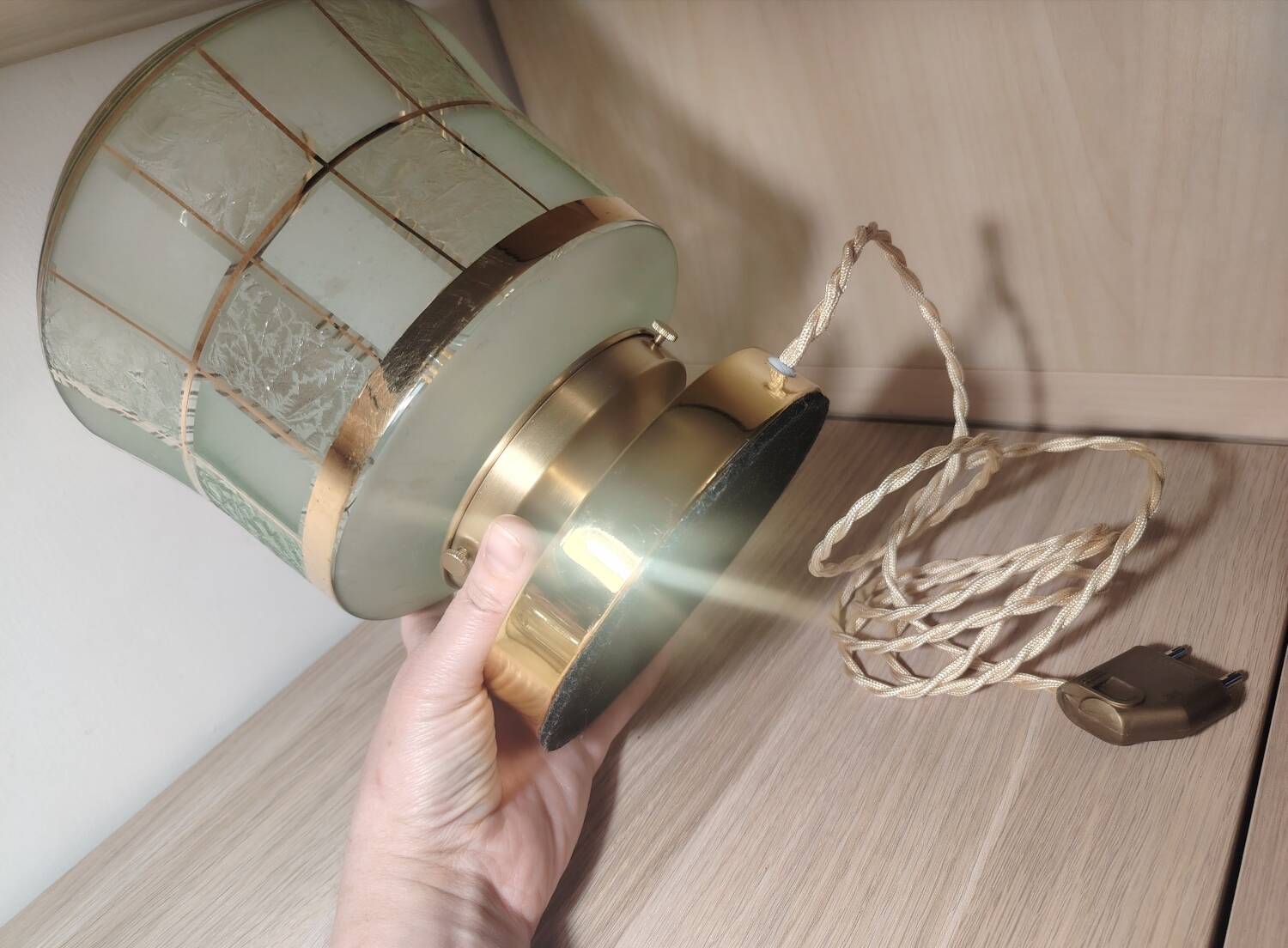 Art Deco glass lamp with touch control