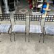 Set of 4 wrought iron chairs with seat cushions