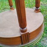 Antique hot water bottle table, Louis XVI style marble top