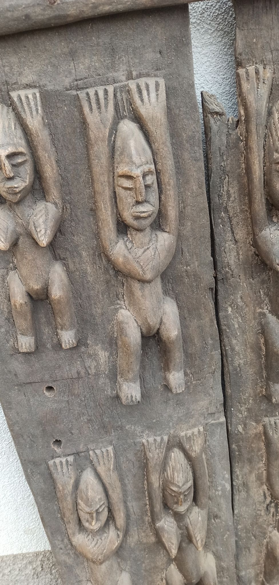 Old Dogon wooden gate of Mali