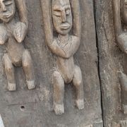 Old Dogon wooden gate of Mali