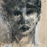 Painting under glass portrait from the 60s