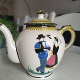 Henriot Quimper coffee service 8 cups/saucers, coffee pot, sugar bowl, jug.