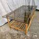 Rattan coffee table with smoked glass top 1970