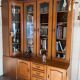 Showcase library in solid wood with two sections