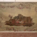 Painting on canvas has decoration of a scene in the Antique Decorative panel nineteenth century