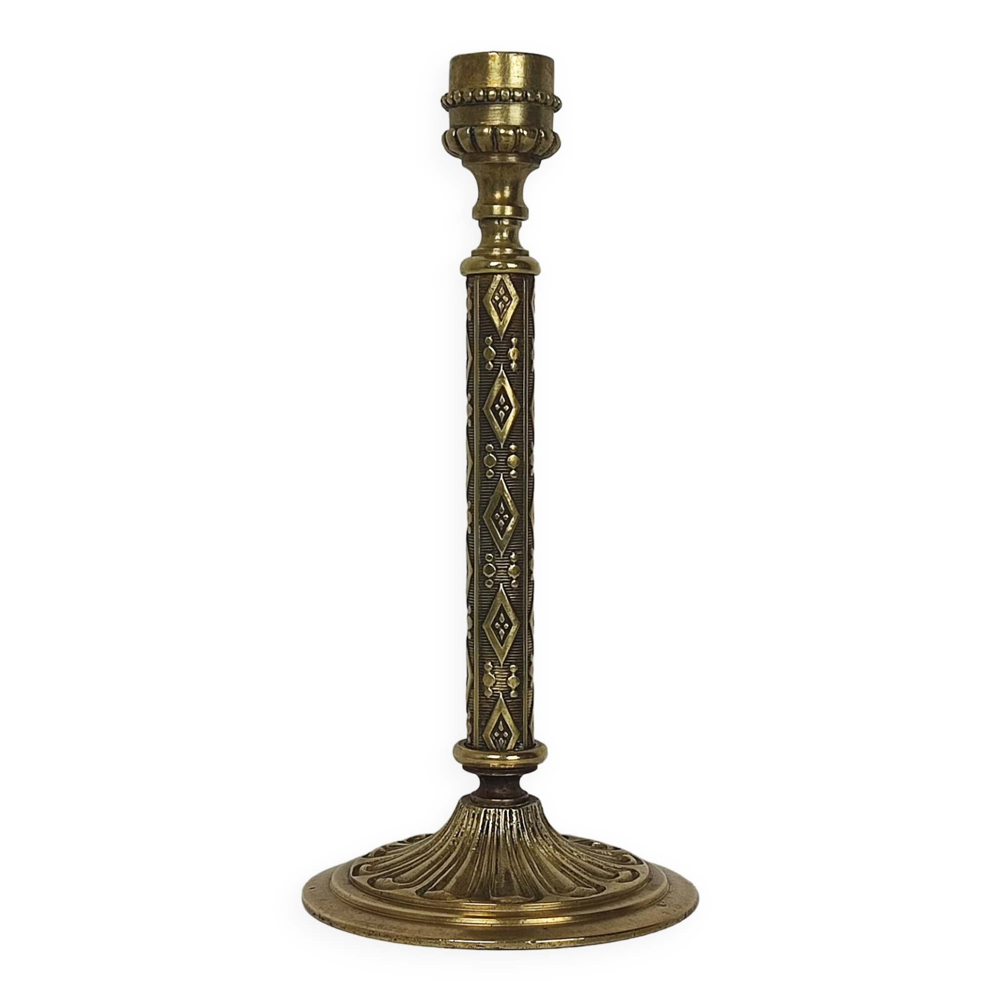 Gilt bronze candle holder