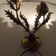 Golden wrought iron wall lamp France, 1970s