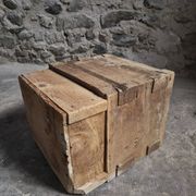 French antique oak safe, lockable rustic chest, circa 1750–1850.