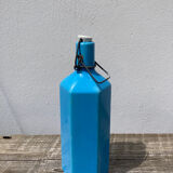 Glazed stoneware bottle signed turquoise blue