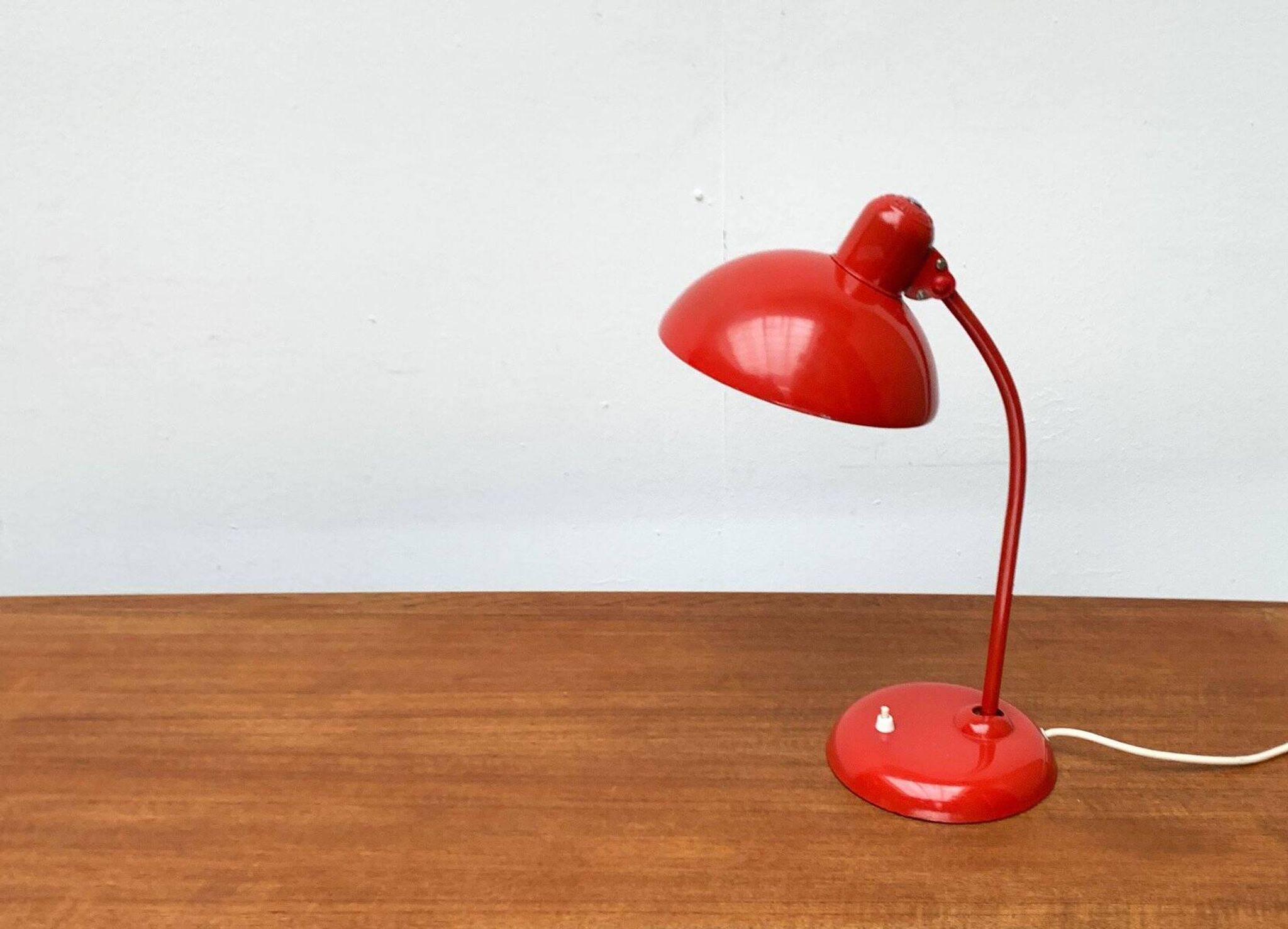 Red German table lamp mid-century 6556 by Christian Dell for Kaiser Idell, 1960s
