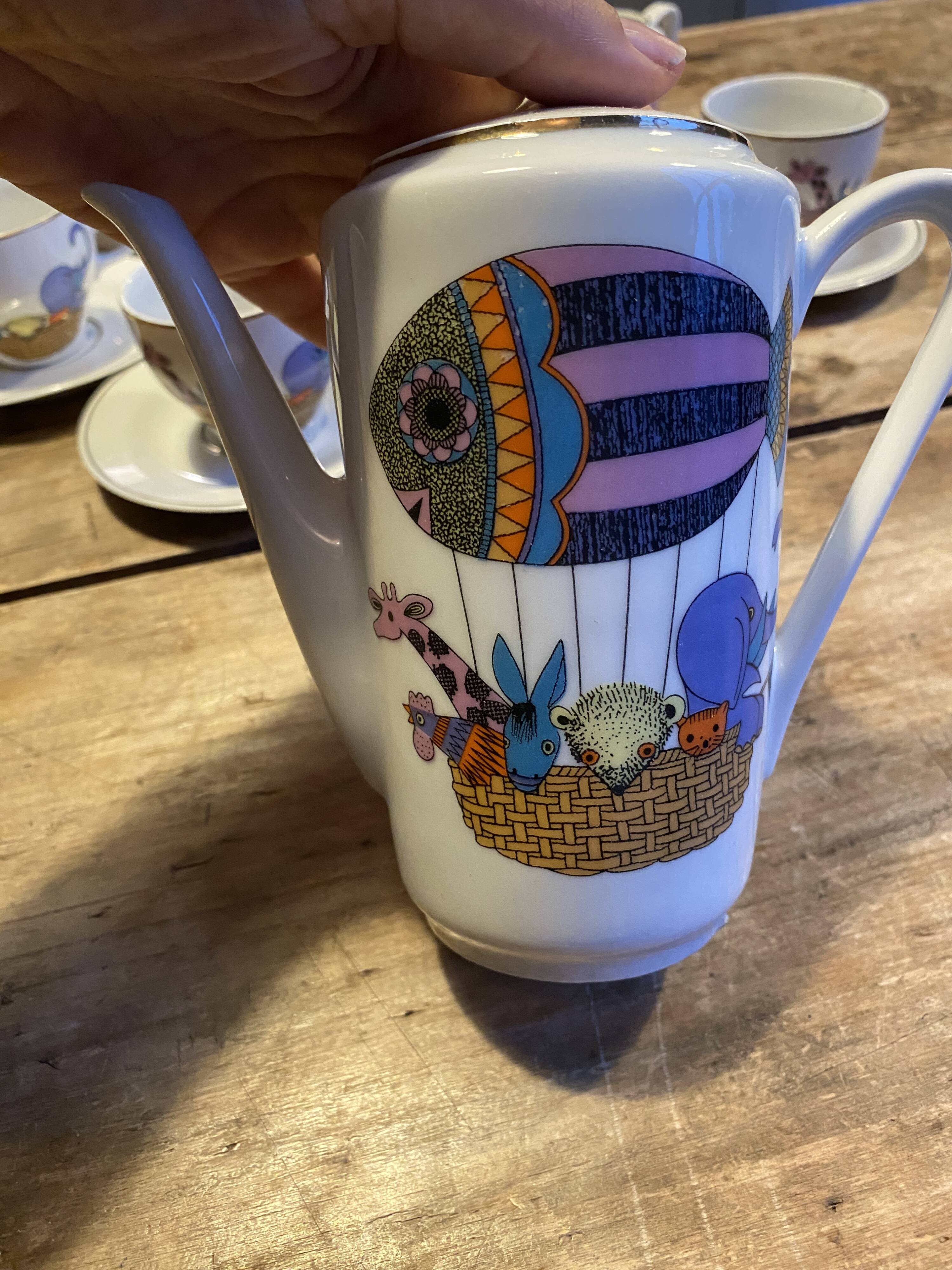 Old vintage porcelain tea set