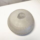 Art Deco Molded Glass Candy Box / Powder Box - Floral